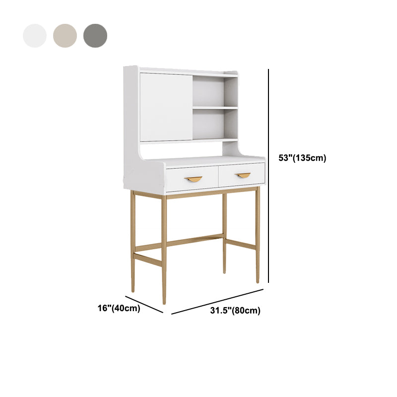 Luxurious Vanity Set 1/2 Storage Drawers with Mirror & Padded Stool