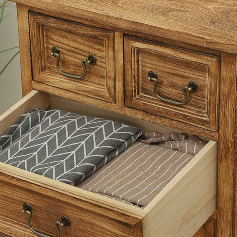 14" W Vintage Solid Wood Lingerie Chest Vertical Storage Chest with Drawers