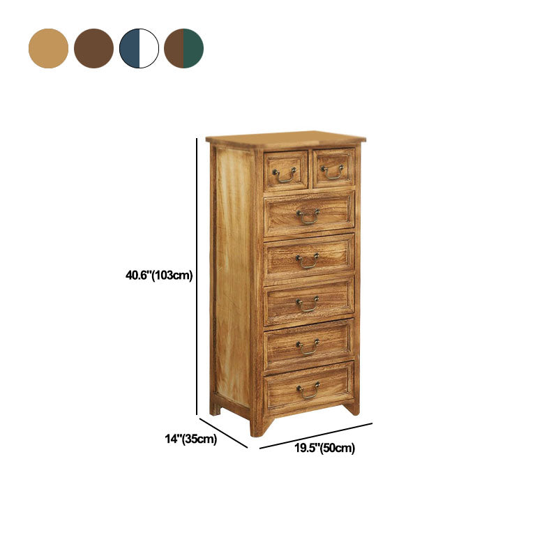 14" W Vintage Solid Wood Lingerie Chest Vertical Storage Chest with Drawers