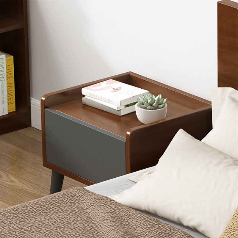 16" W Nightstand Wooden Closed Storage Night Table for Bedroom