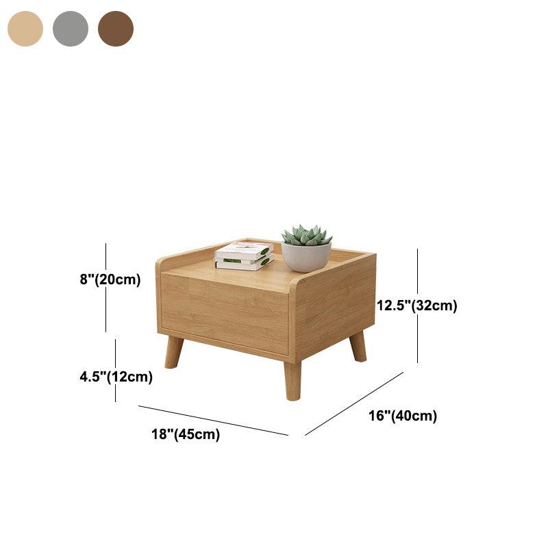 16" W Nightstand Wooden Closed Storage Night Table for Bedroom