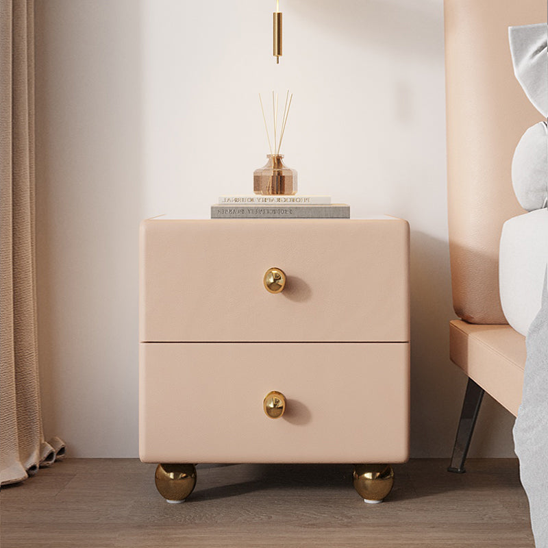 2-Drawer Nightstand 15.8" W Wooden Closed Storage Night Table for Bedroom