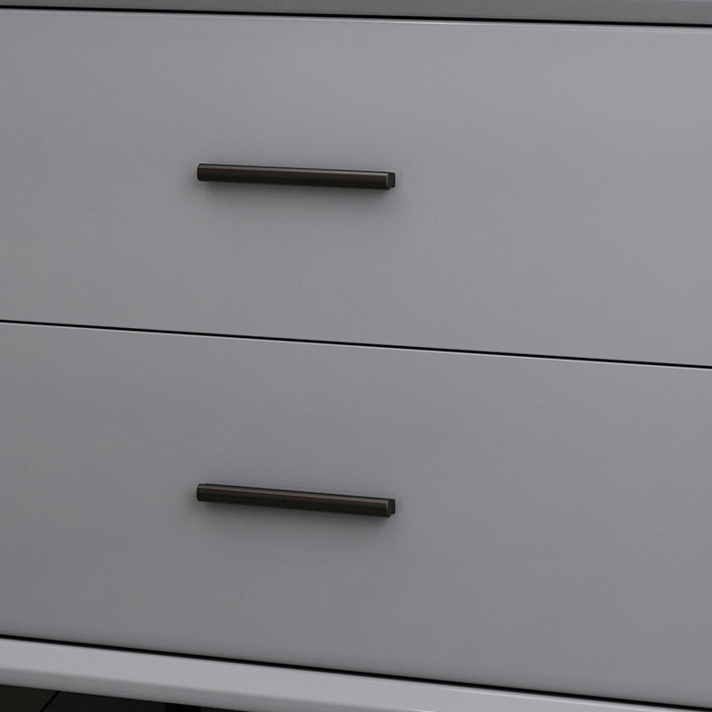 Modern Imitation Wood Nightstand 2-Drawer Storage 18 Inch H Night Table with Legs