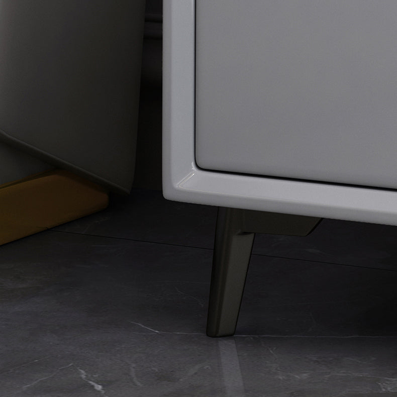 Modern Imitation Wood Nightstand 2-Drawer Storage 18 Inch H Night Table with Legs