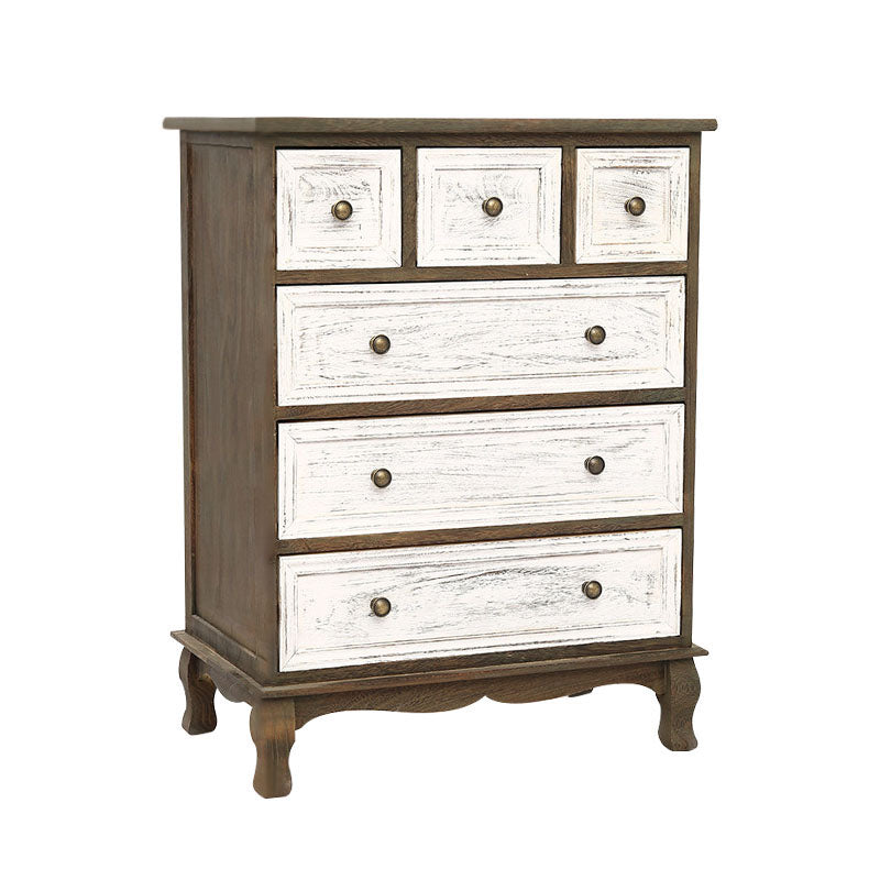 Vintage Solid Wood Dresser 14" W Vertical Storage Chest with Drawers