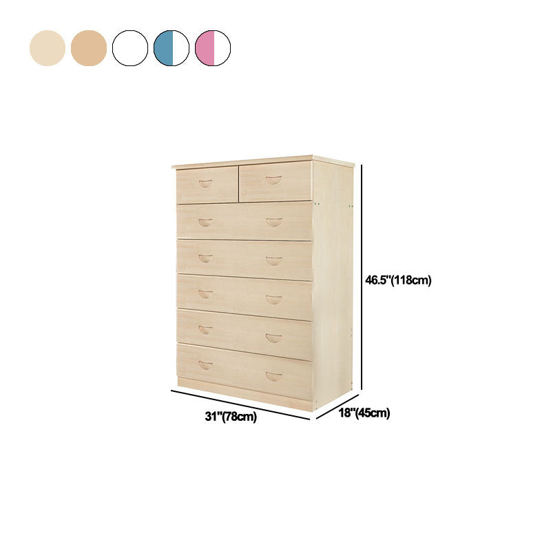 Modern Pine Wood Lingerie Chest 18" W Vertical Storage Chest with Drawers