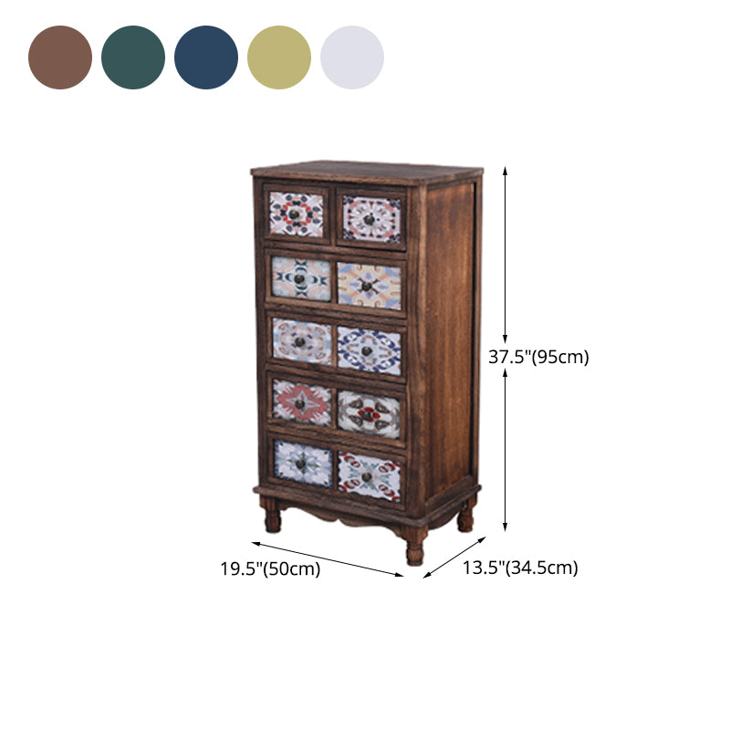 13.5" W Traditional Wooden Lingerie Chest Vertical Storage Chest with Drawers