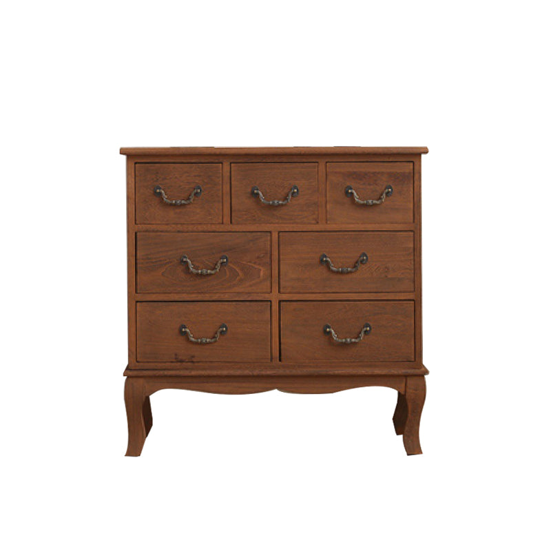 12" W Traditional Solid Wood Double Dresser Vertical Storage Chest with Drawers