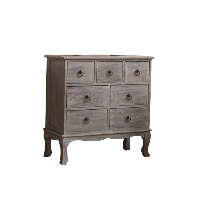 12" W Traditional Solid Wood Double Dresser Vertical Storage Chest with Drawers
