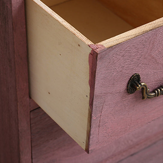 12" W Traditional Solid Wood Double Dresser Vertical Storage Chest with Drawers