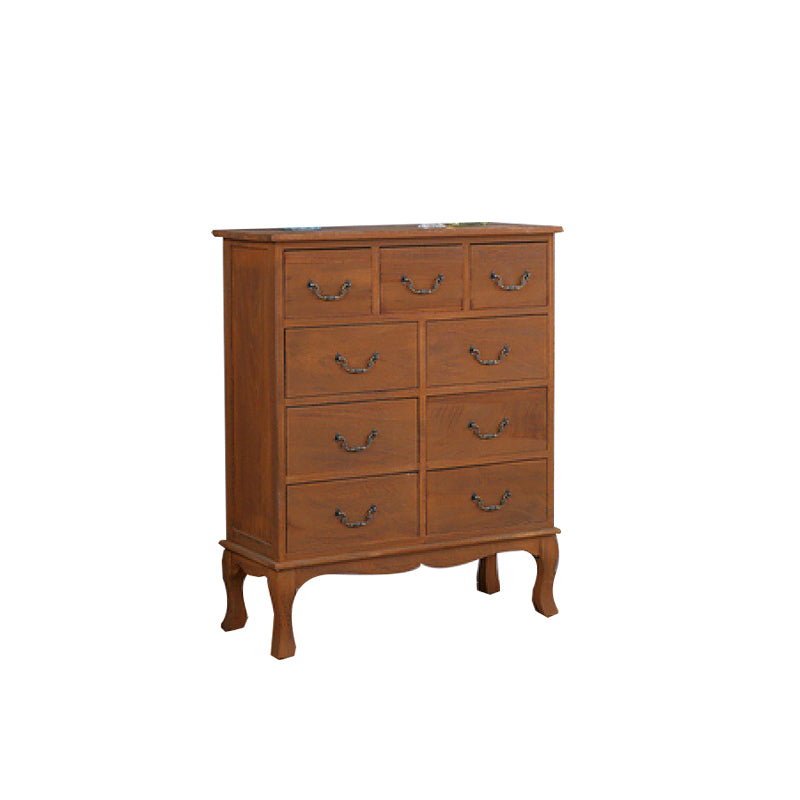 12" W Traditional Solid Wood Double Dresser Vertical Storage Chest with Drawers