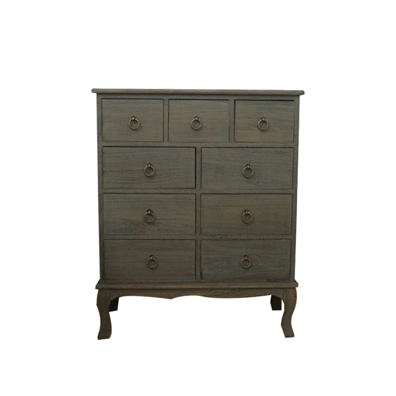 12" W Traditional Solid Wood Double Dresser Vertical Storage Chest with Drawers