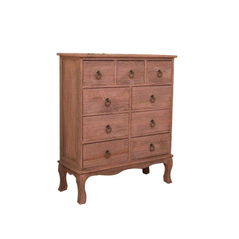 12" W Traditional Solid Wood Double Dresser Vertical Storage Chest with Drawers