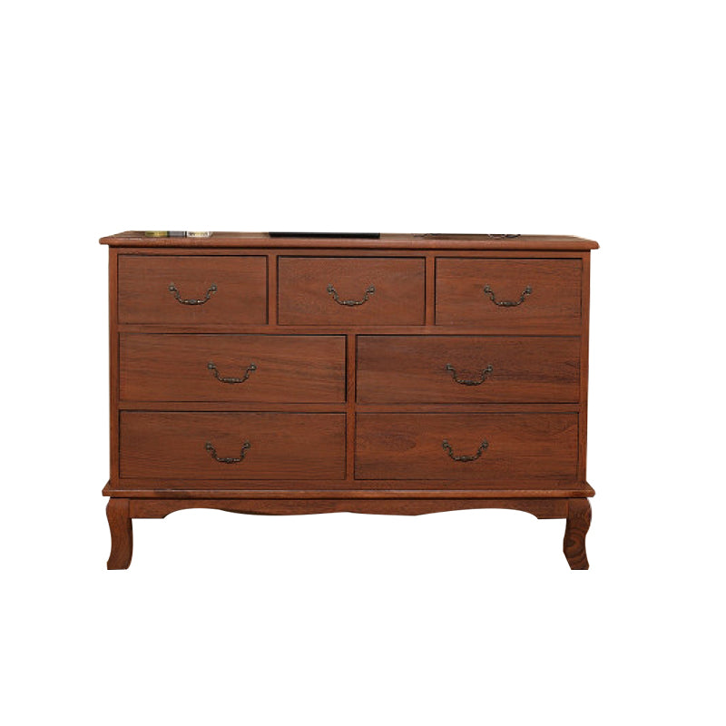 12" W Traditional Solid Wood Double Dresser Vertical Storage Chest with Drawers