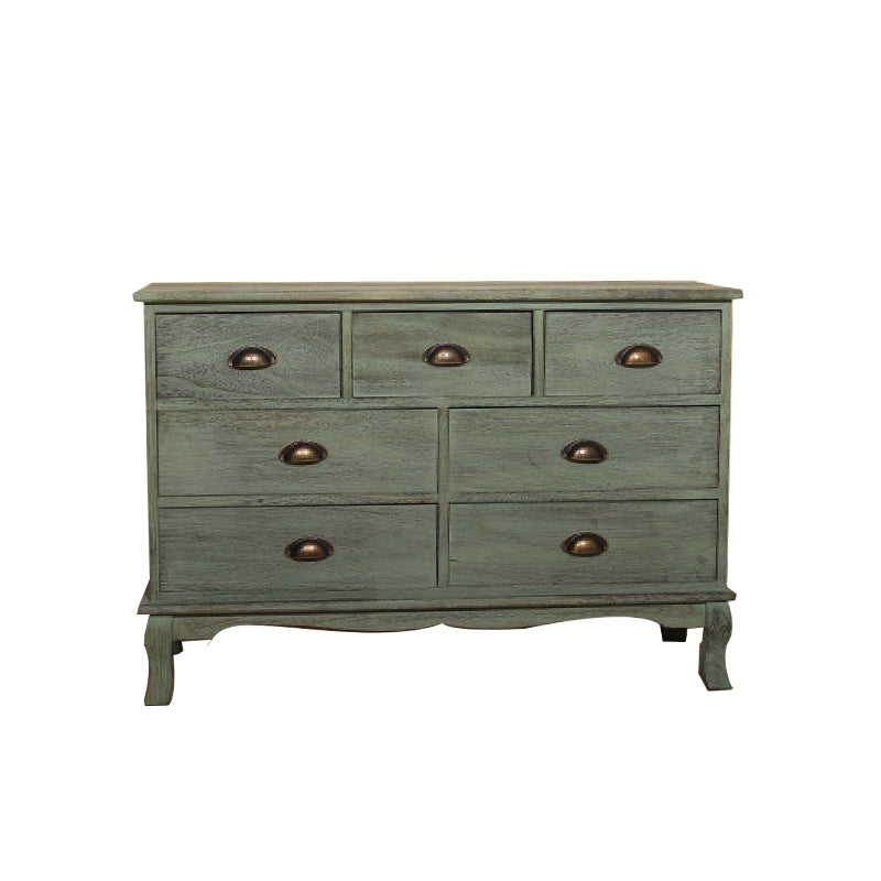 12" W Traditional Solid Wood Double Dresser Vertical Storage Chest with Drawers