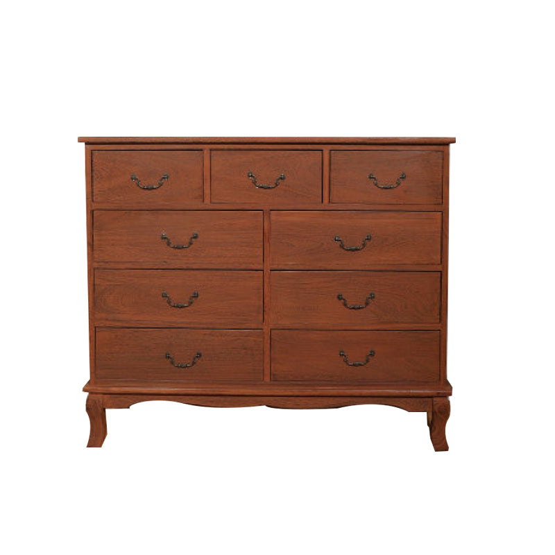12" W Traditional Solid Wood Double Dresser Vertical Storage Chest with Drawers