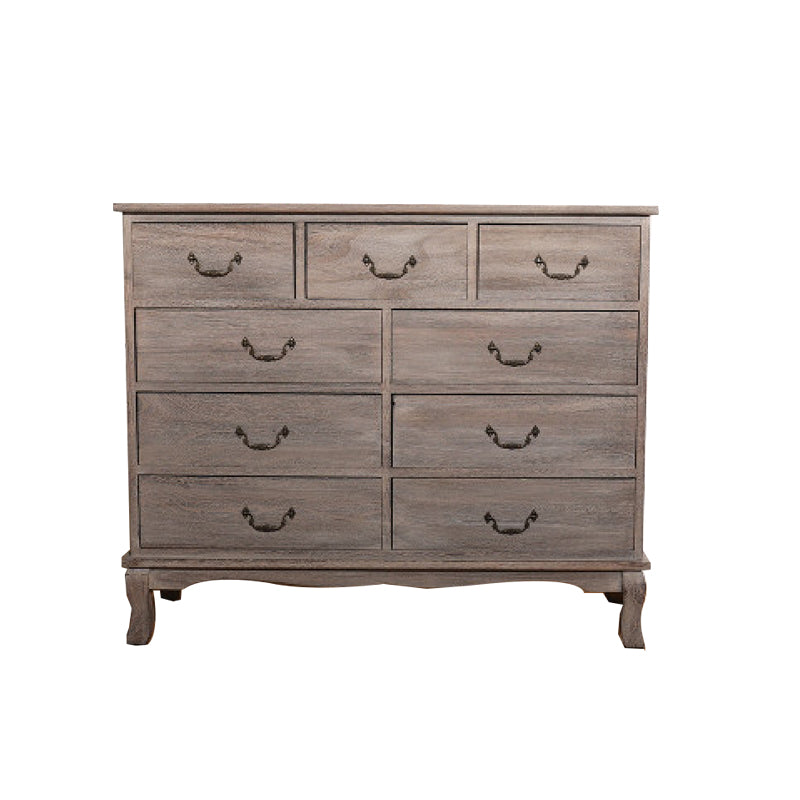 12" W Traditional Solid Wood Double Dresser Vertical Storage Chest with Drawers