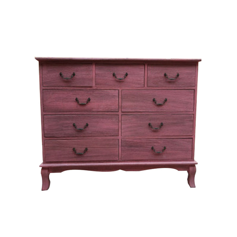 12" W Traditional Solid Wood Double Dresser Vertical Storage Chest with Drawers