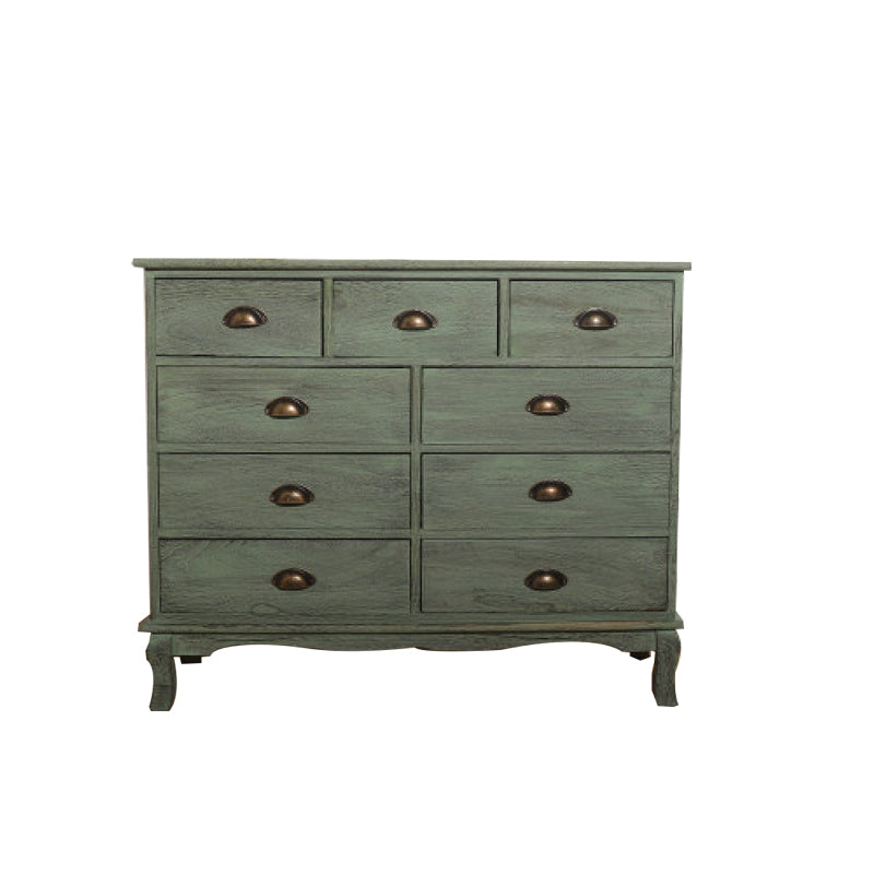 12" W Traditional Solid Wood Double Dresser Vertical Storage Chest with Drawers