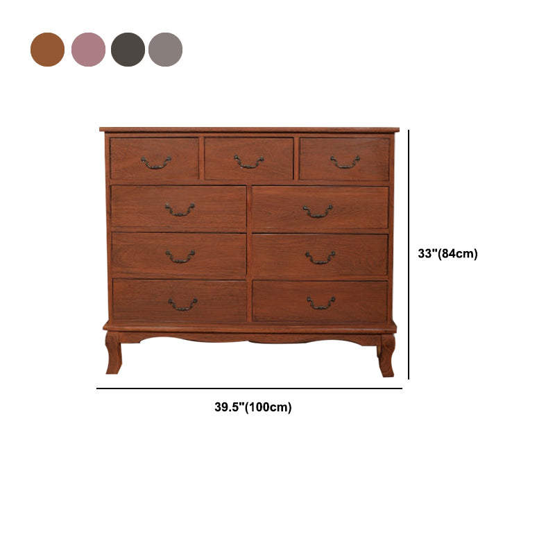 12" W Traditional Solid Wood Double Dresser Vertical Storage Chest with Drawers