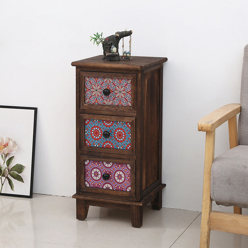 12" W Traditional Wood Lingerie Chest Vertical Storage Chest with Drawers