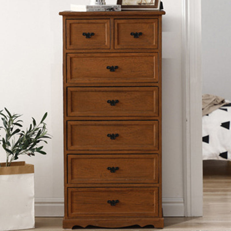 12" W Vintage Wood Lingerie Chest Vertical Storage Chest with Drawers