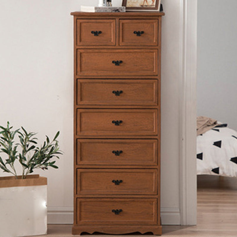 12" W Vintage Wood Lingerie Chest Vertical Storage Chest with Drawers