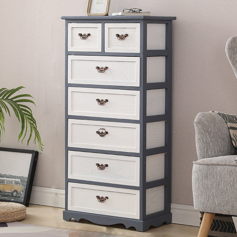 12" W Vintage Wood Lingerie Chest Vertical Storage Chest with Drawers