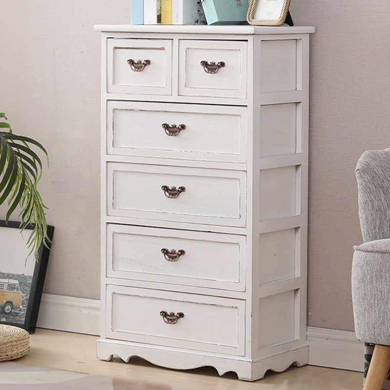 12" W Vintage Wood Lingerie Chest Vertical Storage Chest with Drawers