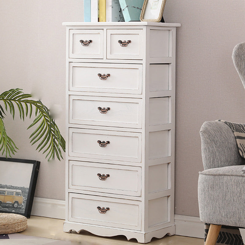 12" W Vintage Wood Lingerie Chest Vertical Storage Chest with Drawers