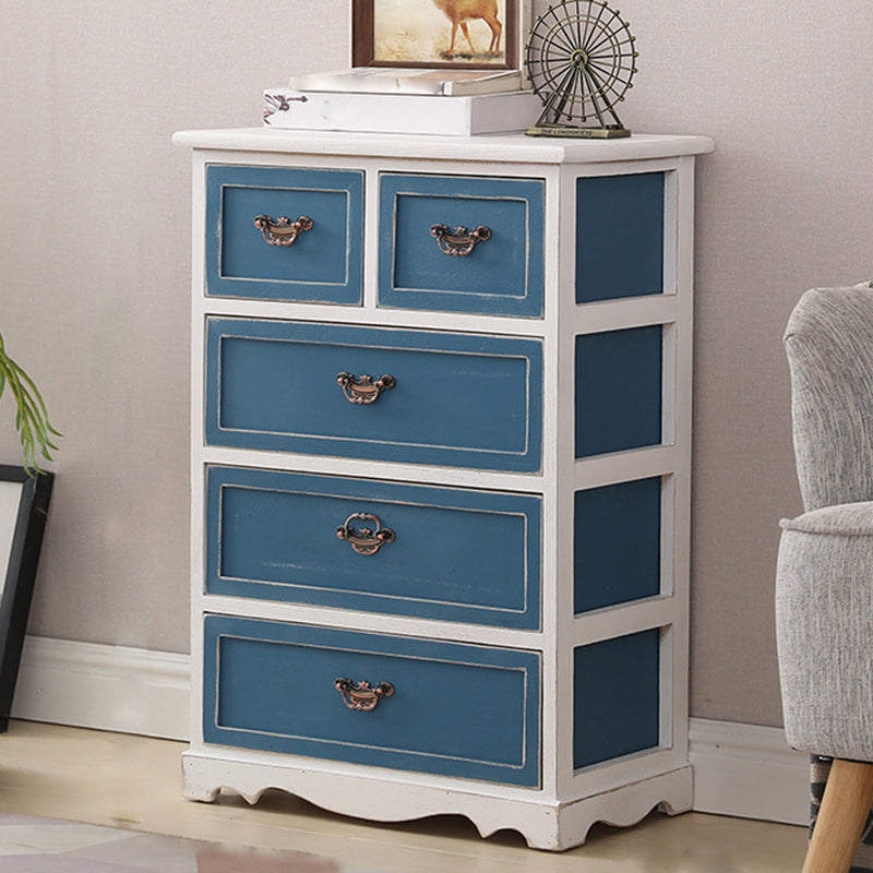 12" W Vintage Wood Lingerie Chest Vertical Storage Chest with Drawers