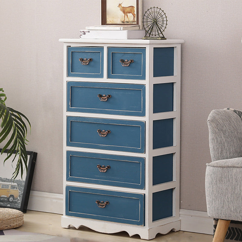 12" W Vintage Wood Lingerie Chest Vertical Storage Chest with Drawers