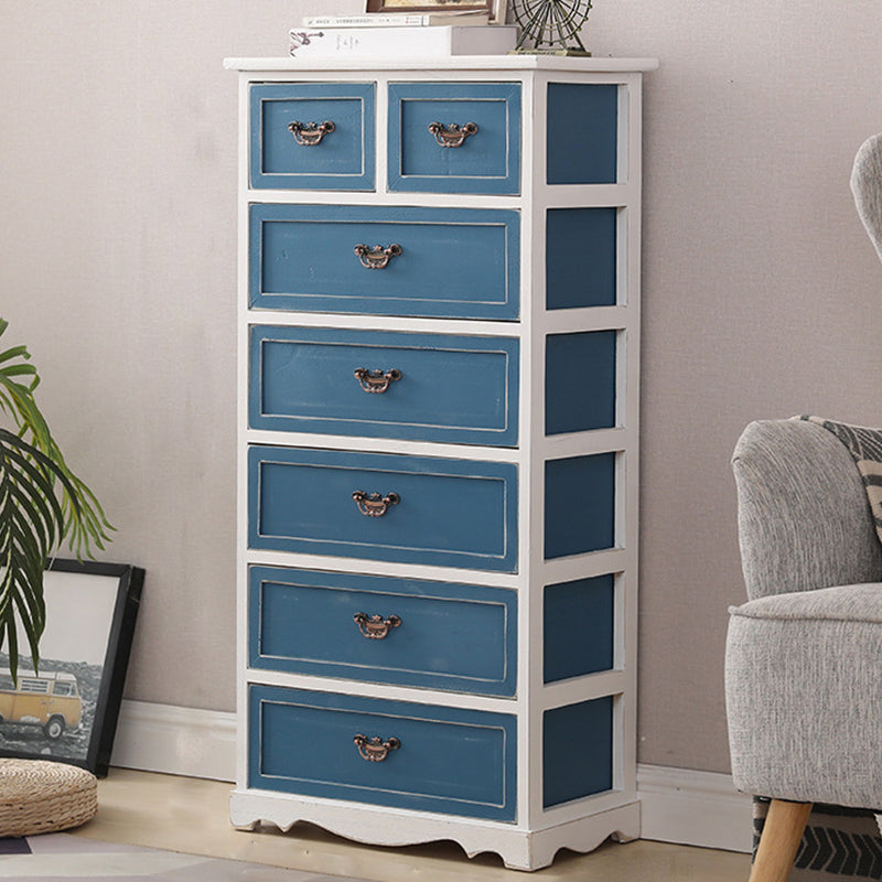 12" W Vintage Wood Lingerie Chest Vertical Storage Chest with Drawers