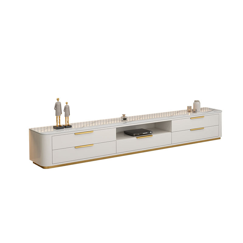 15" H Glam Style Stone TV Stand Console Modern TV Cabinet with 5-Drawer 1-Shelf