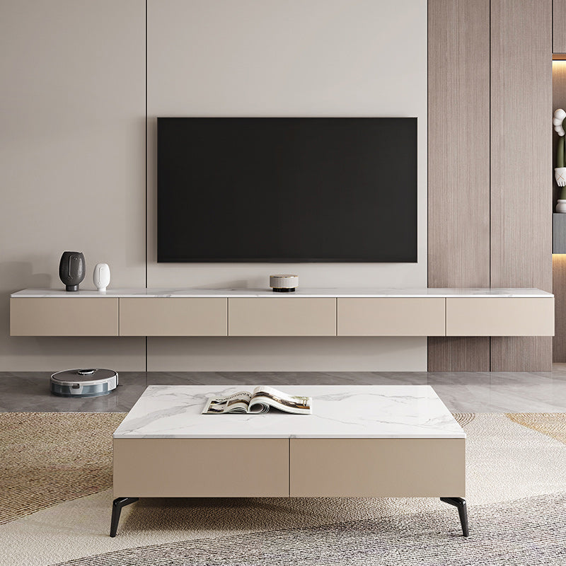 Contemporary TV Stand Console Wall-mounted TV Console with Drawers