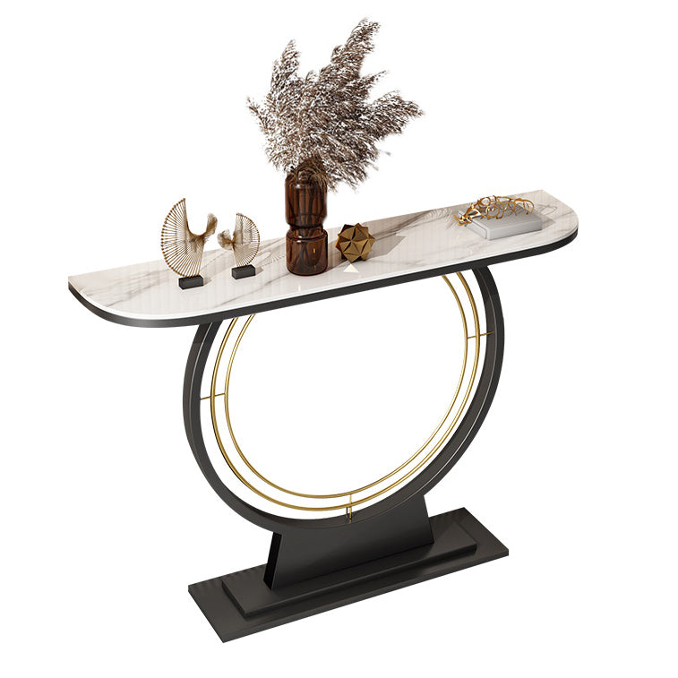 11.8" Wide Stone Console Table Scratch Resistan Console Table Ironcraft Frame Accent Table