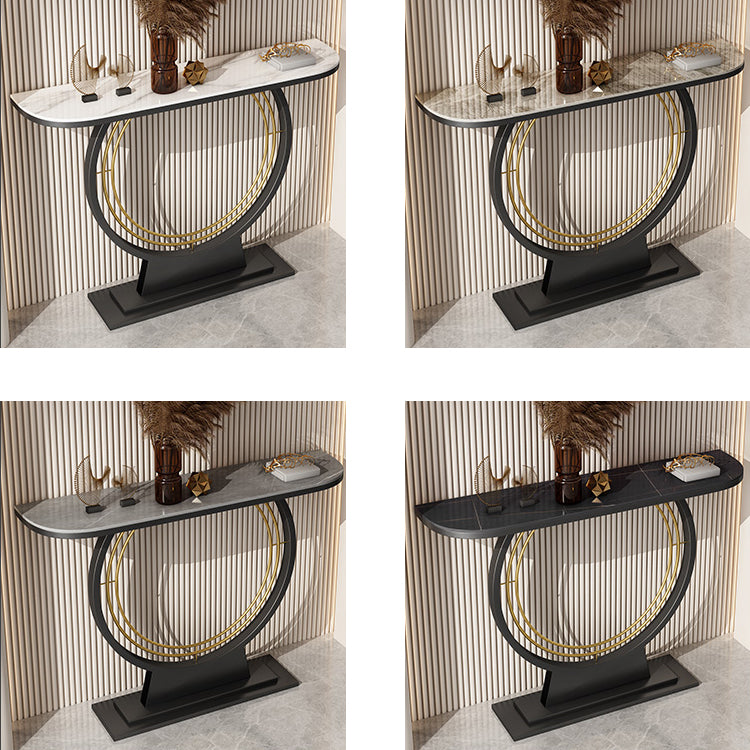 11.8" Wide Stone Console Table Scratch Resistan Console Table Ironcraft Frame Accent Table