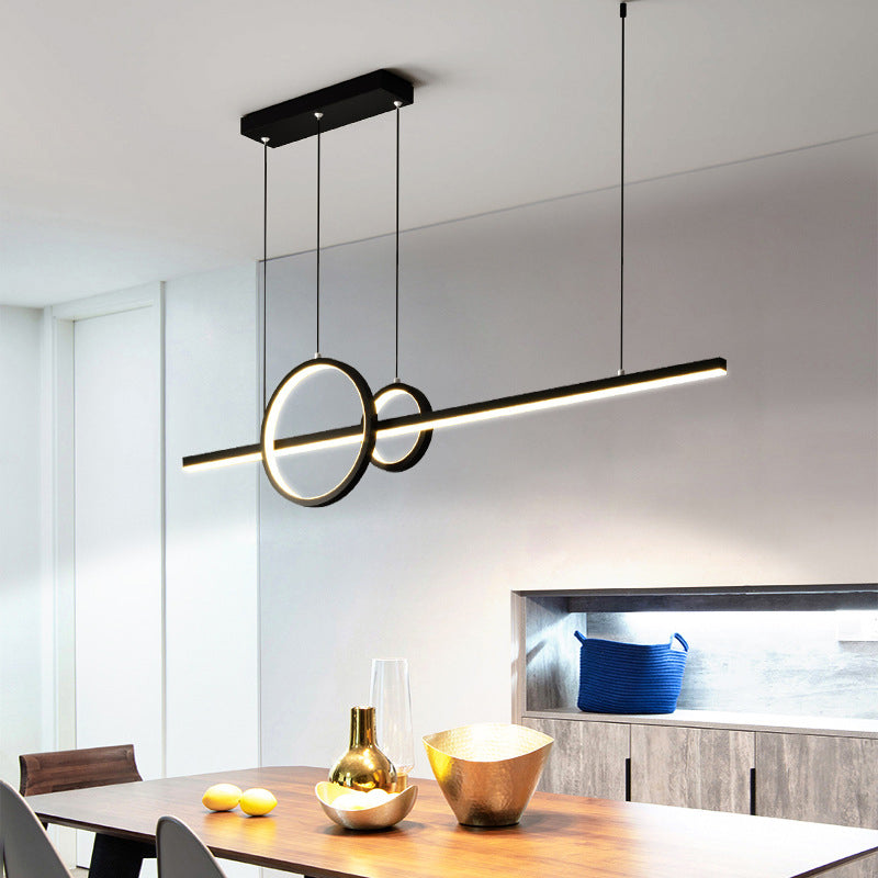 Circles LED Hanging Ceiling Light Modern-Style Metal Island Chandelier Light