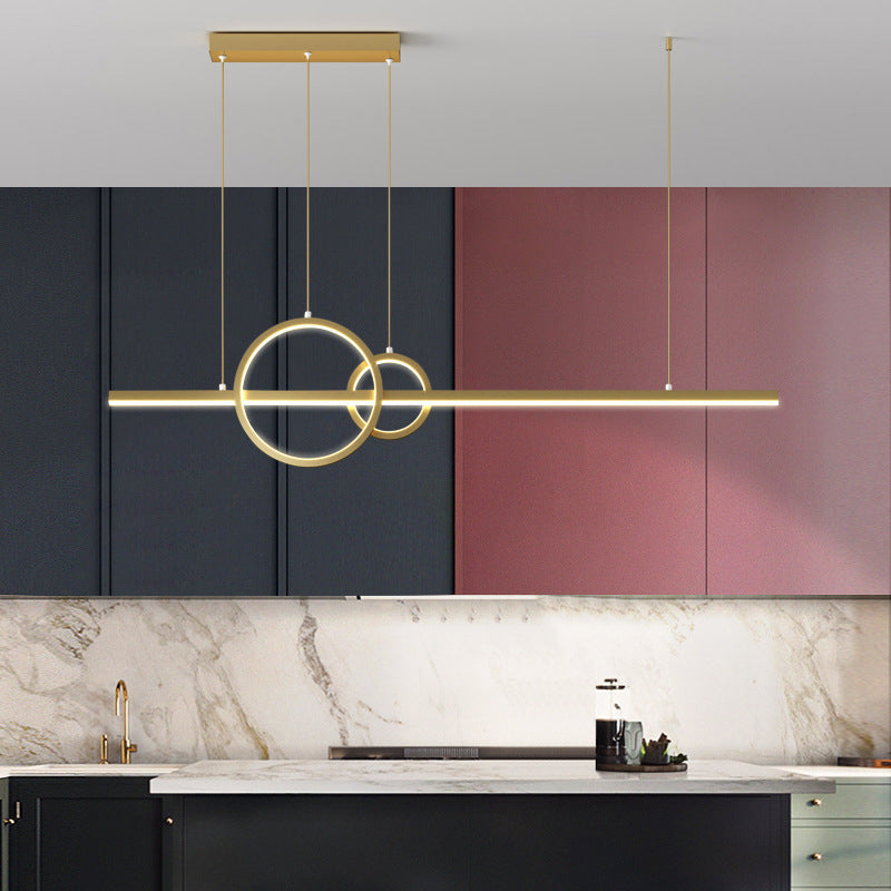 Circles LED Hanging Ceiling Light Modern-Style Metal Island Chandelier Light