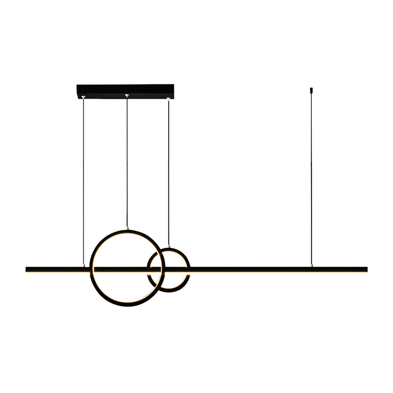 Circles LED Hanging Ceiling Light Modern-Style Metal Island Chandelier Light