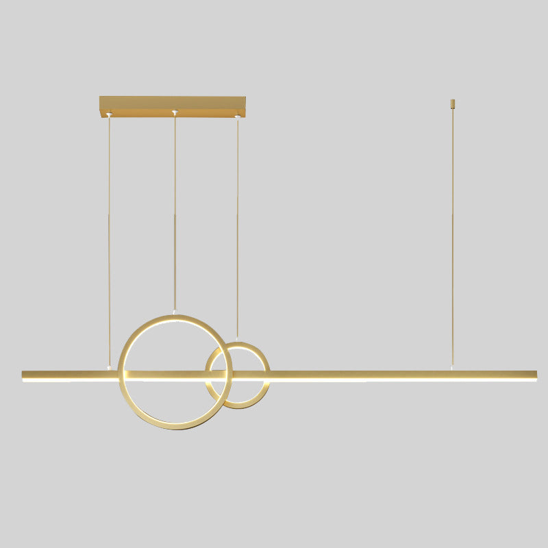 Circles LED Hanging Ceiling Light Modern-Style Metal Island Chandelier Light