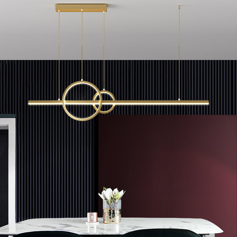 Circles LED Hanging Ceiling Light Modern-Style Metal Island Chandelier Light