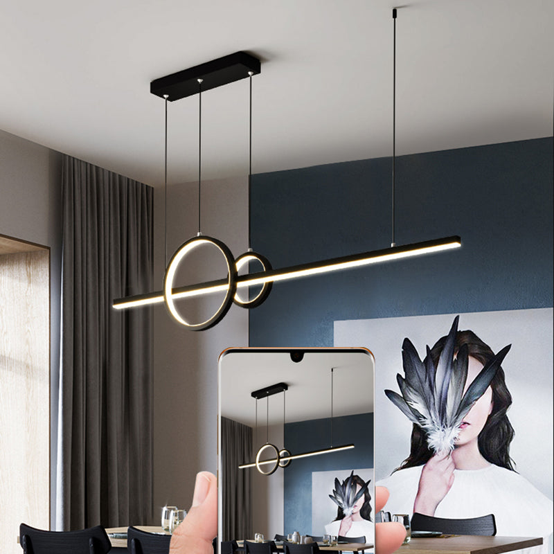 Circles LED Hanging Ceiling Light Modern-Style Metal Island Chandelier Light