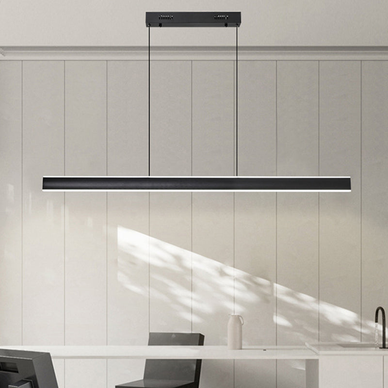 Metal Linear Chandelier Light Fixture Simple LED Island Pendant for Dining Room