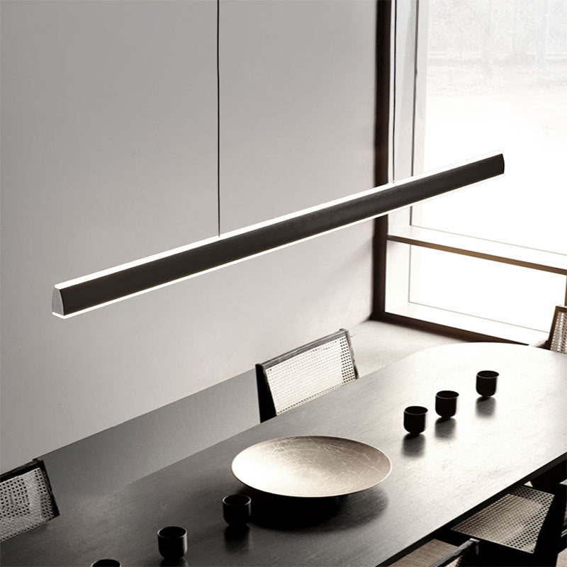 Metal Linear Chandelier Light Fixture Simple LED Island Pendant for Dining Room