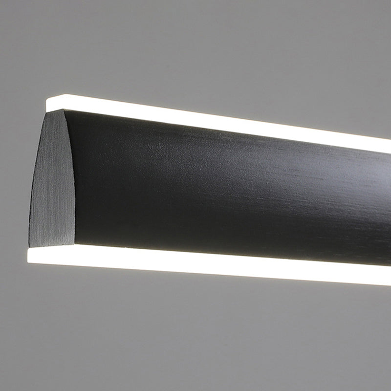 Metal Linear Chandelier Light Fixture Simple LED Island Pendant for Dining Room