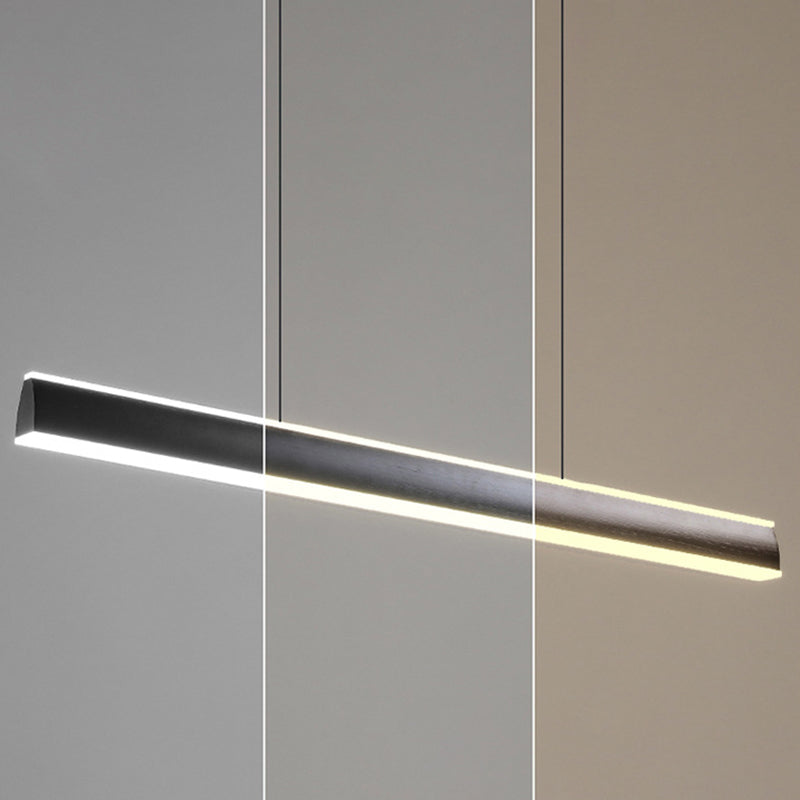 Metal Linear Chandelier Light Fixture Simple LED Island Pendant for Dining Room