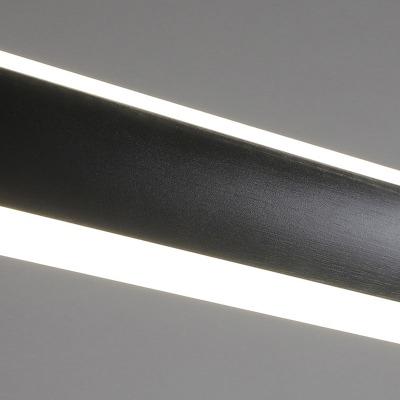 Metal Linear Chandelier Light Fixture Simple LED Island Pendant for Dining Room