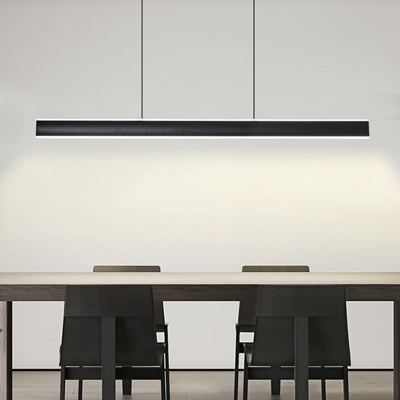 Metal Linear Chandelier Light Fixture Simple LED Island Pendant for Dining Room