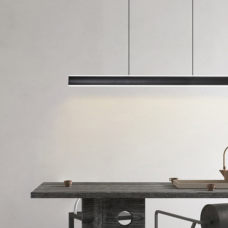 Metal Linear Chandelier Light Fixture Simple LED Island Pendant for Dining Room